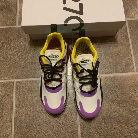 Nike Air Max 270 React Bright Violet White Violet - Picture 4 of 8